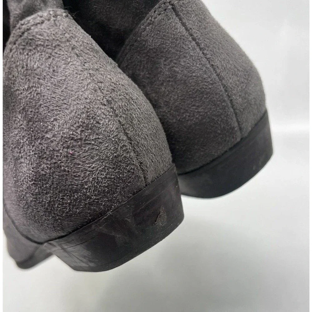 Indigo Rd Joss Faux Suede Slip On Ankle Booties Boots Gray Women's Size 8